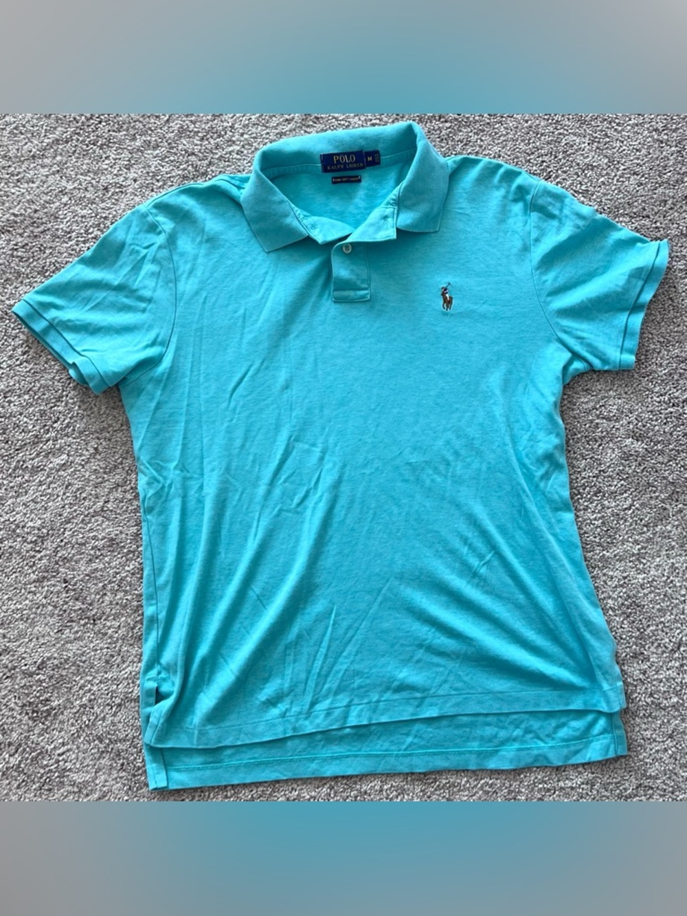 Ralph Lauren Polo Shirt in Bright Turquoise - Men’s M